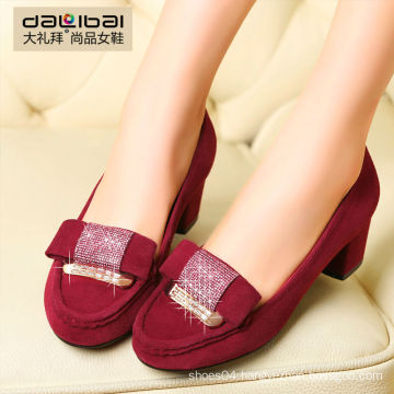 Red and black lady's high heels women casual shoes